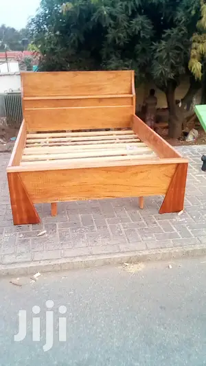 Red Wood Double Bed