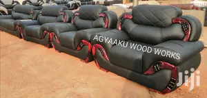 Quality Black Leather Sofa Set