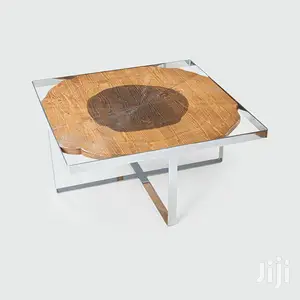 Center Table (Mahogany) With Metal Legs