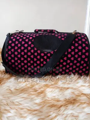 Black and Pink Mobile Bag for Cats and Dogs