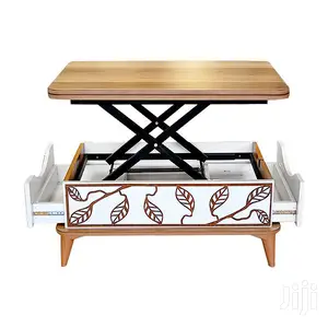 Coffee Table Leaf Design Walnut/White Vezir