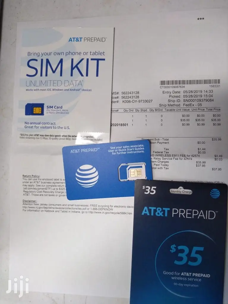 Unactivated at T Sim Card for USA