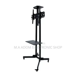 Floor Standing Mobile Tv Stand With Wheels DVD Shelf