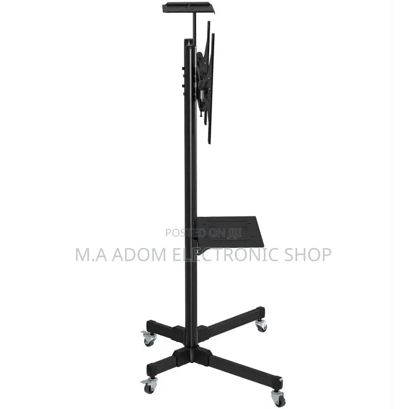 Free Standing Mobile Tv Cart With Wheels DVD Shelf 32''-65
