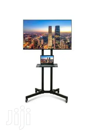 Mobile Floor Standing TV Stand Cart With Trolley Wheels