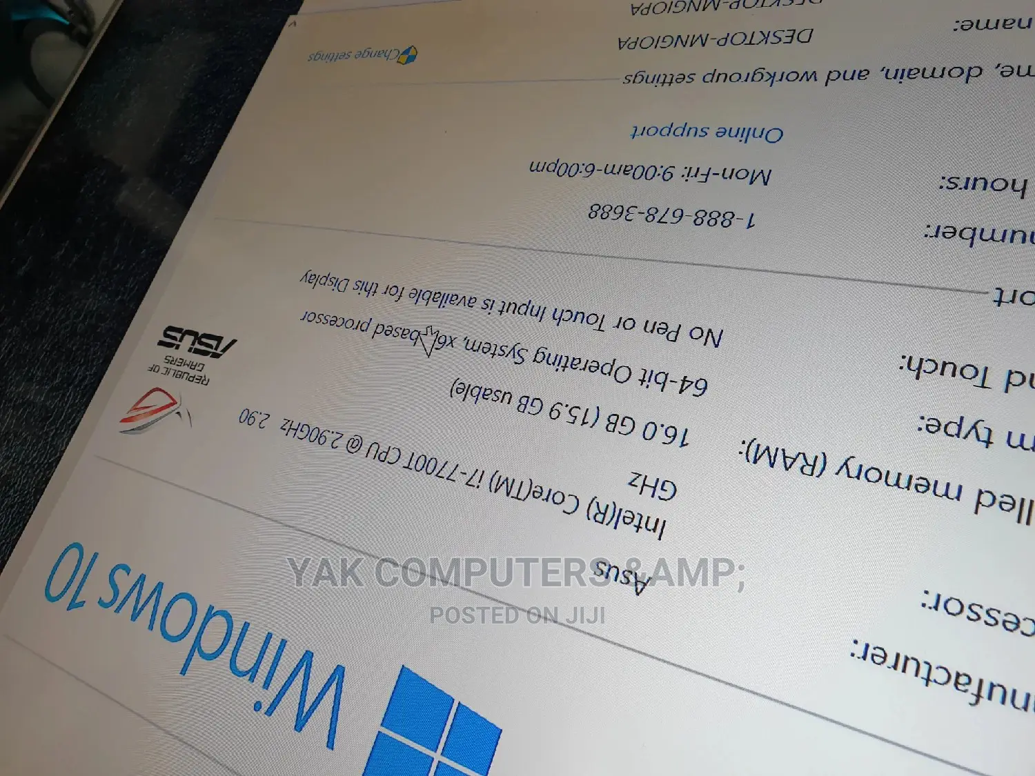 New Desktop Computer Asus 16GB Intel Core I7 SSD 2T