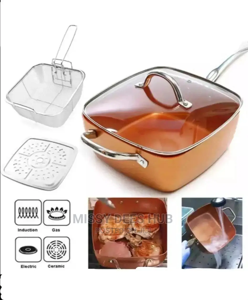 Square Copper Casserole Pan
