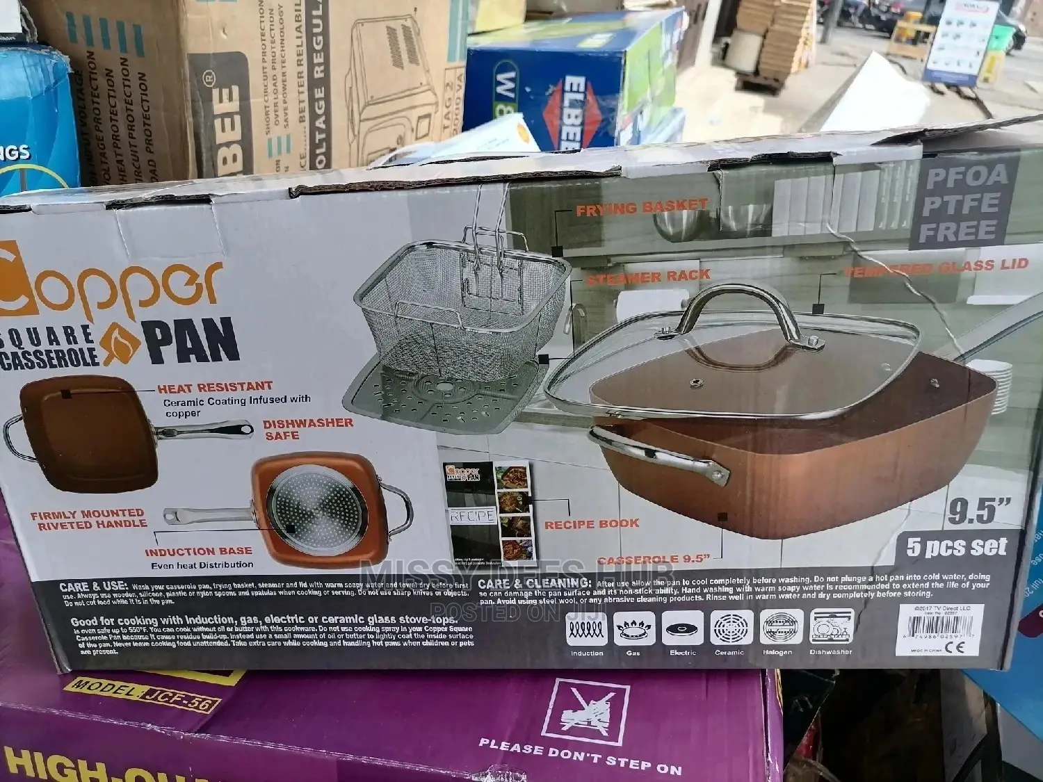 Square Copper Casserole Pan