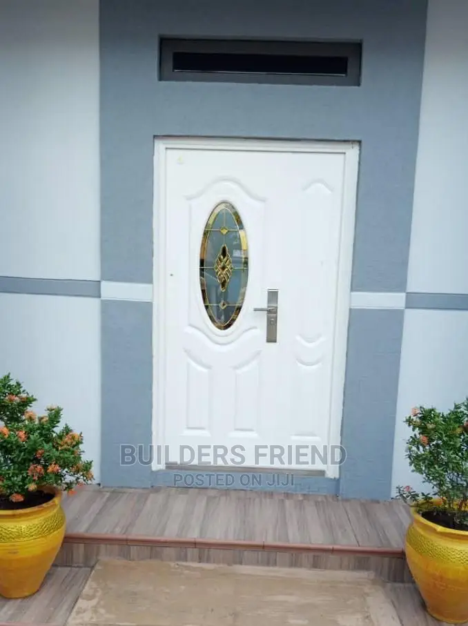 Mini Double Steel Metal Door With Inbuilt Glass Complete