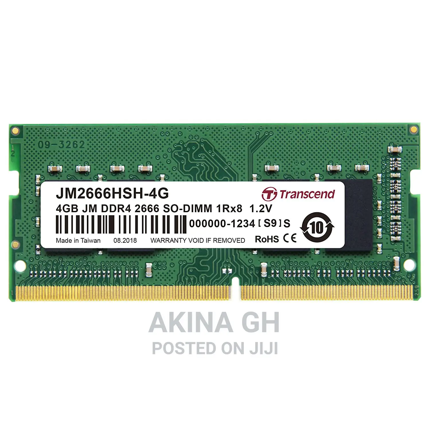 TRANSCEND 4GB DDR4 2666mhz SO-DIMM Memory Module for Laptop