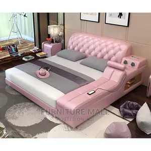 Luxury Pinky Kingsize Bed With Mattress .