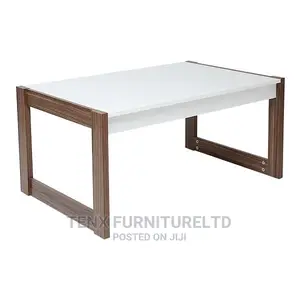 Center Table Wooden White/Walnut