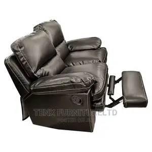 Sofa 2 Seater Recliner(Leather Black)