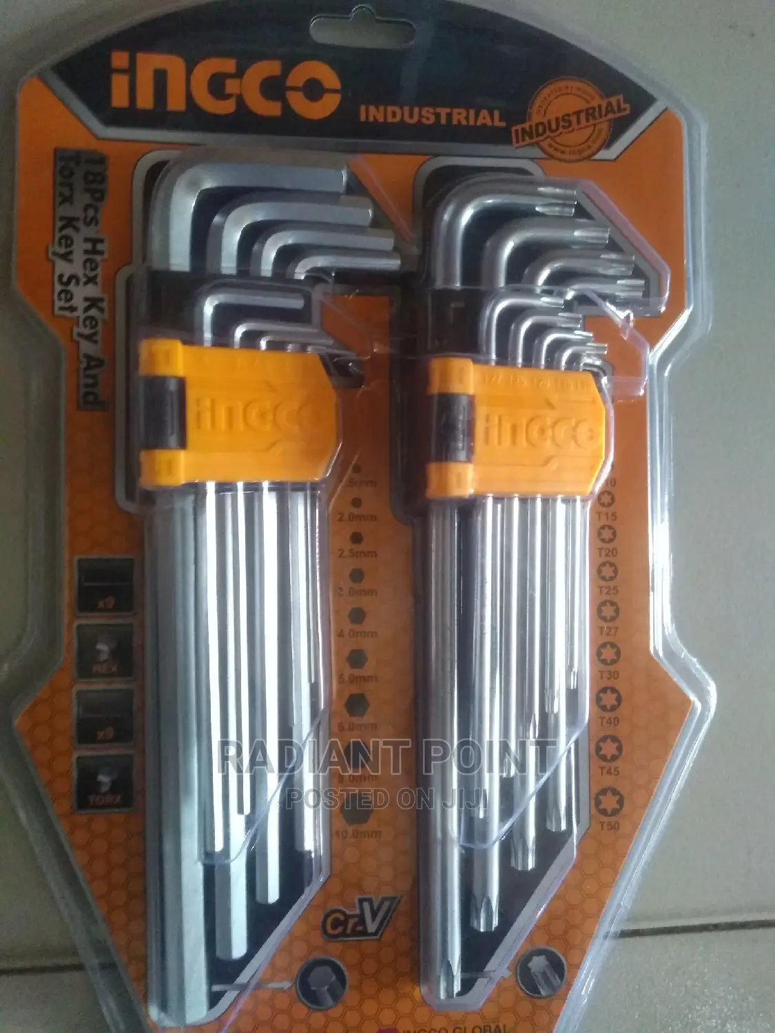 Ingco 18pcs Hex Key and Torx Key Set