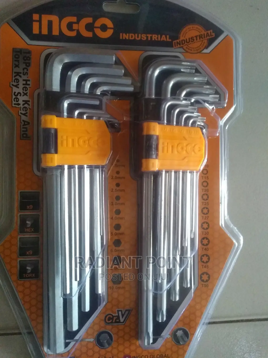 Ingco 18pcs Hex Key and Torx Key Set