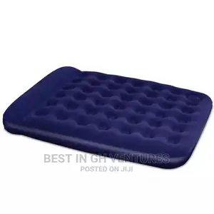 Air Mattress With Raised Inbuilt Pillow + Pump