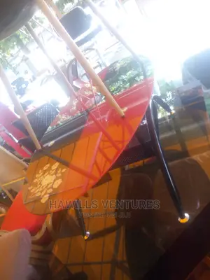 Red/Black Glass Center Table