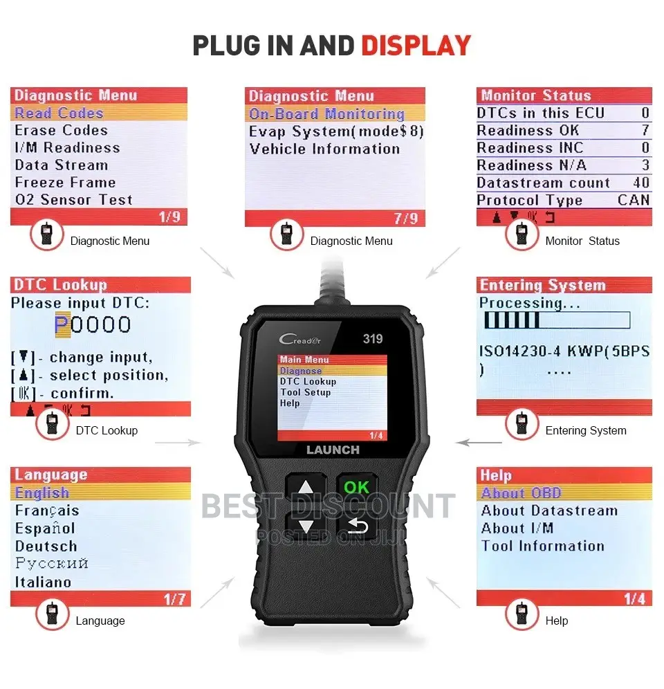 Original Launch Creader Cr319 Obd2