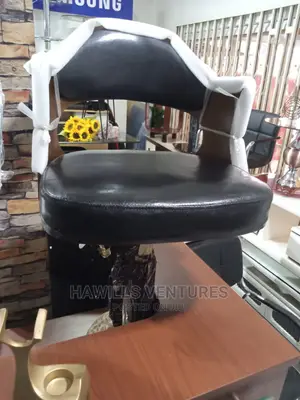 Black Leather Stool