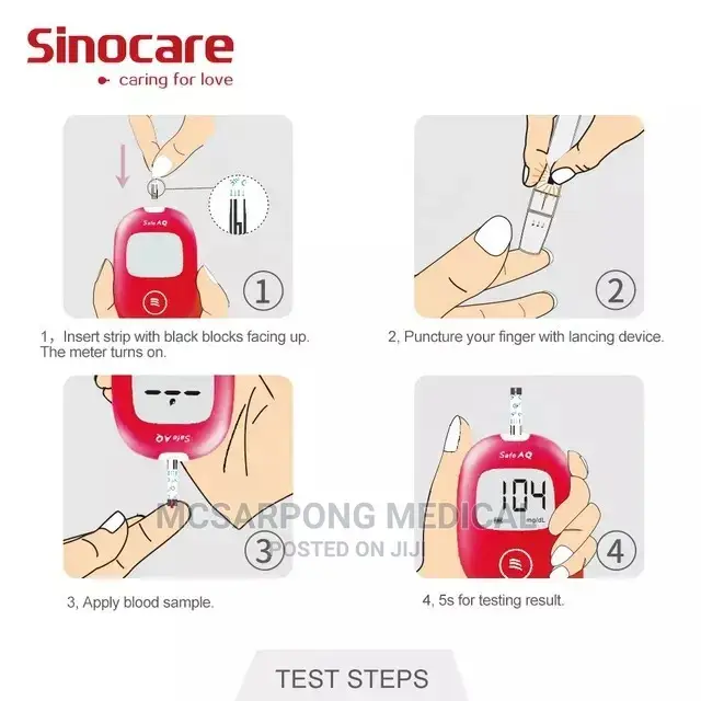 Blood Sugar Monitoring GLUCOMETER With 50 Strips and Lancet