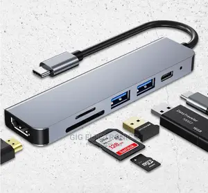 Type C Hub 6 In 1 Hdmi - 2 Usb 3.0 - Sd Card Tf Usb-c 3.0