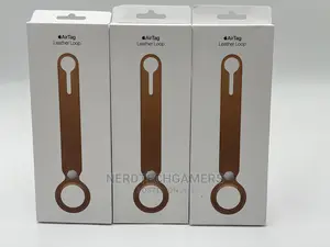 New Apple Airtag Leather Loop - Saddle Brown