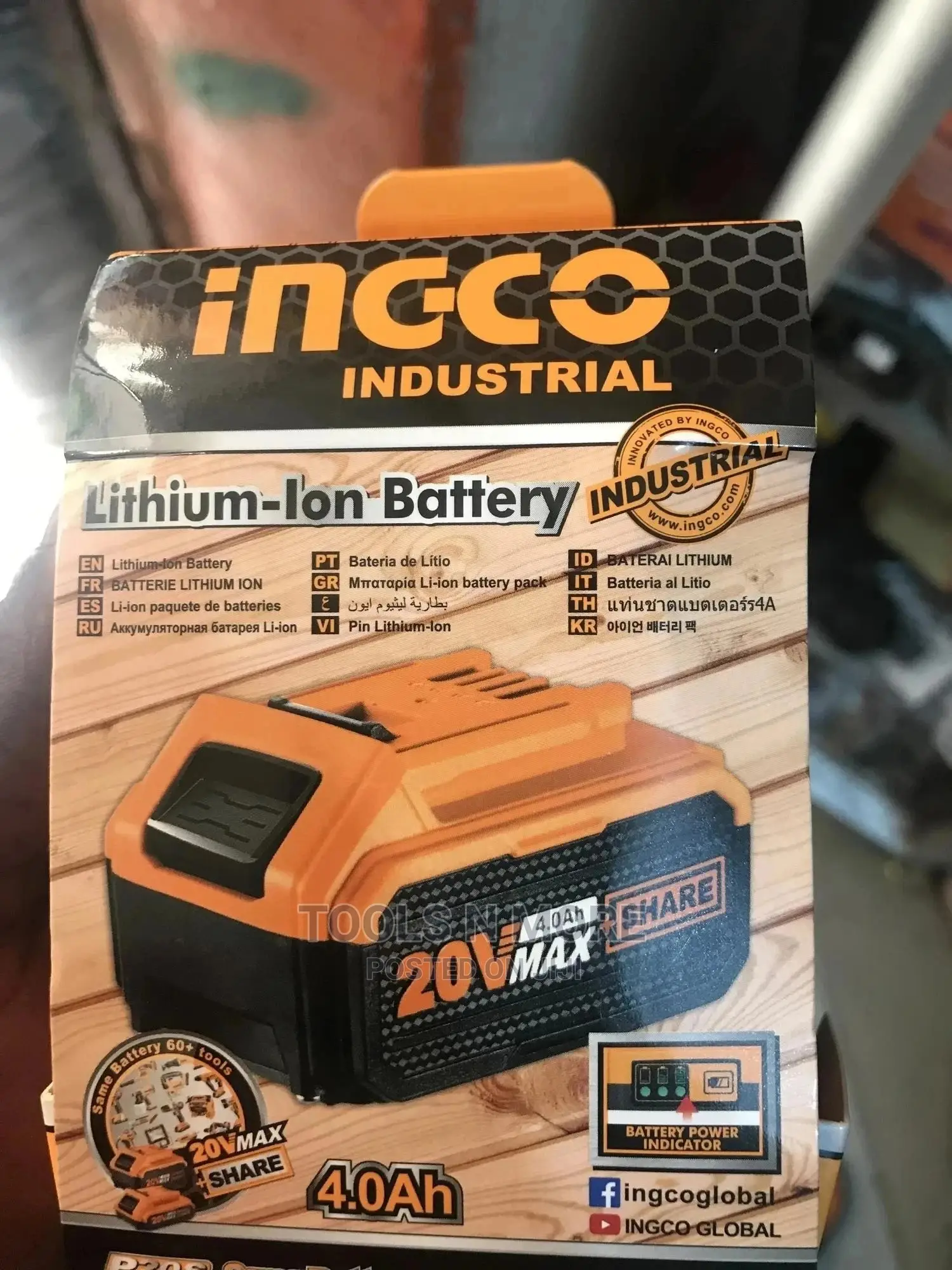 INGCO 20volts Lithium Ion Battery (4.0ah)