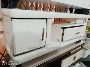 Brassex TV Stand With Storage in White
