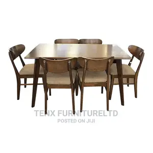 Dining Set 6-Seater Walnut