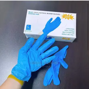 Blue Vinyl Nitrile Blend Powder Free Gloves