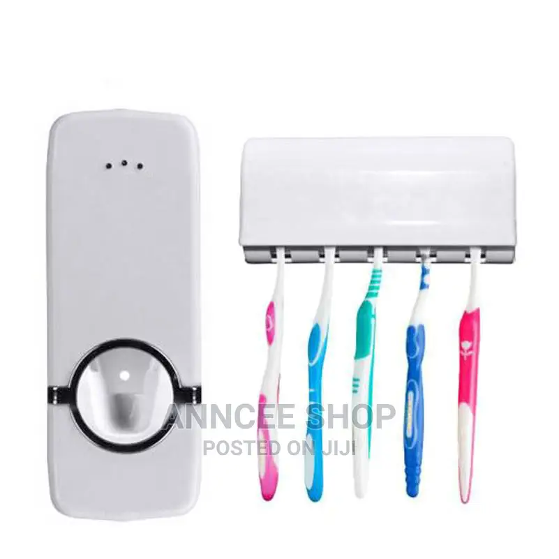 Automatic Toothpaste Dispenser + Toothbrush Holder