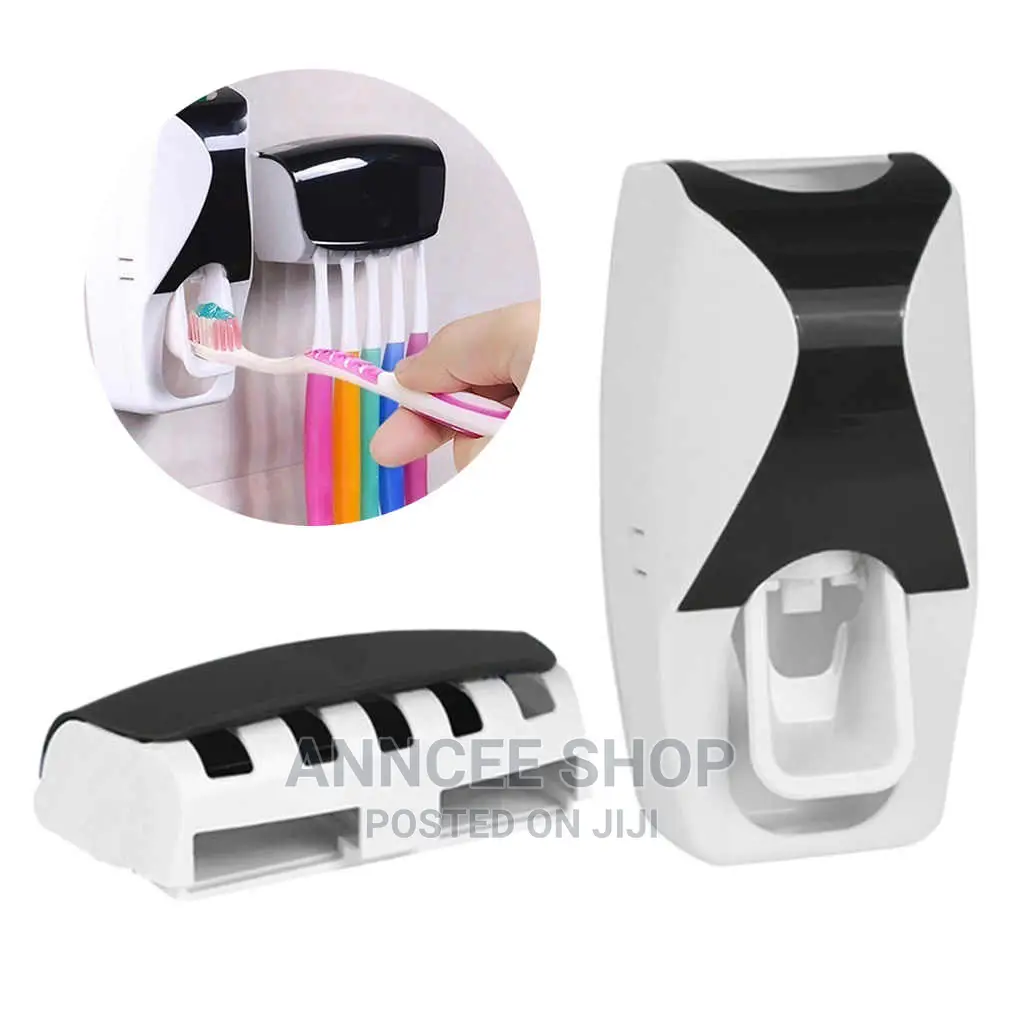 Automatic Toothpaste Dispenser + Toothbrush Holder