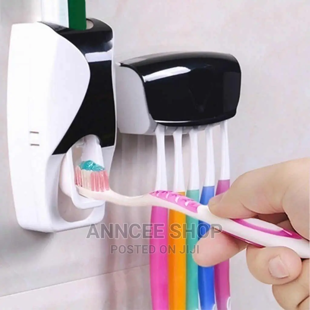 Automatic Toothpaste Dispenser + Toothbrush Holder