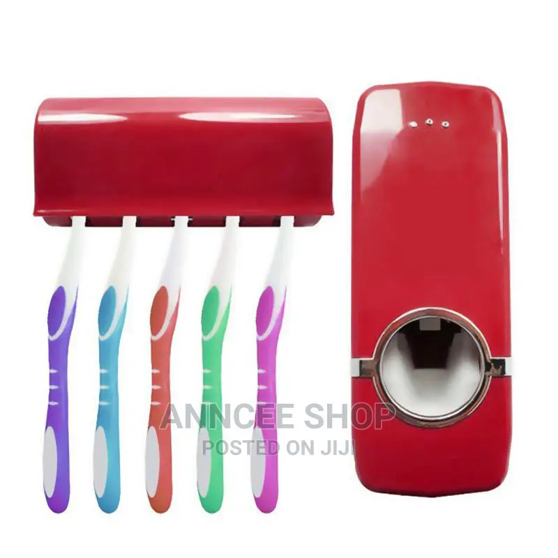 Automatic Toothpaste Dispenser + Toothbrush Holder