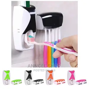 Automatic Toothpaste Dispenser + Toothbrush Holder