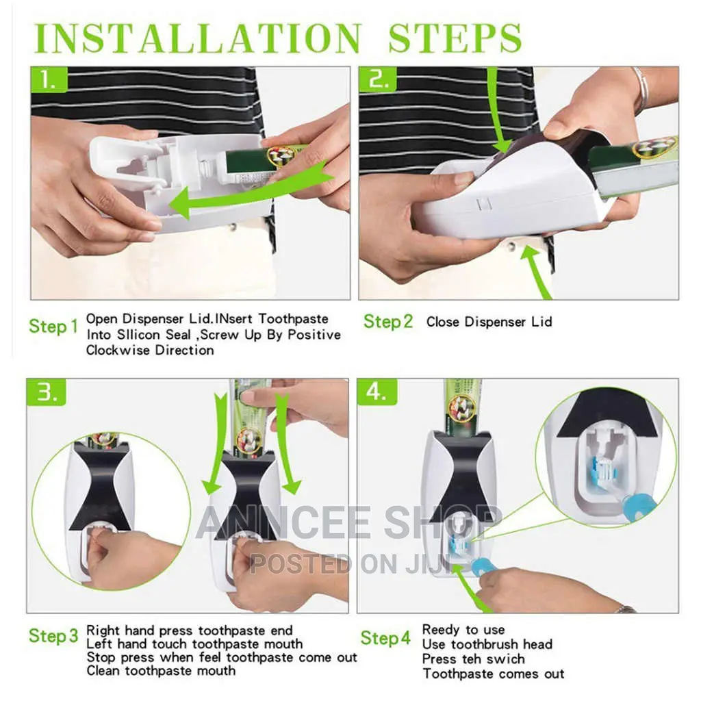 Automatic Toothpaste Dispenser + Toothbrush Holder