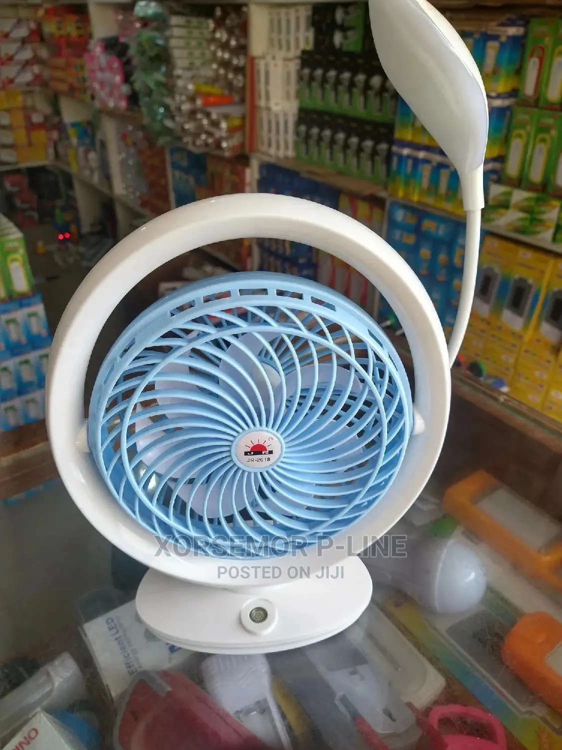 Rechargeable Electric Fan With Led Light