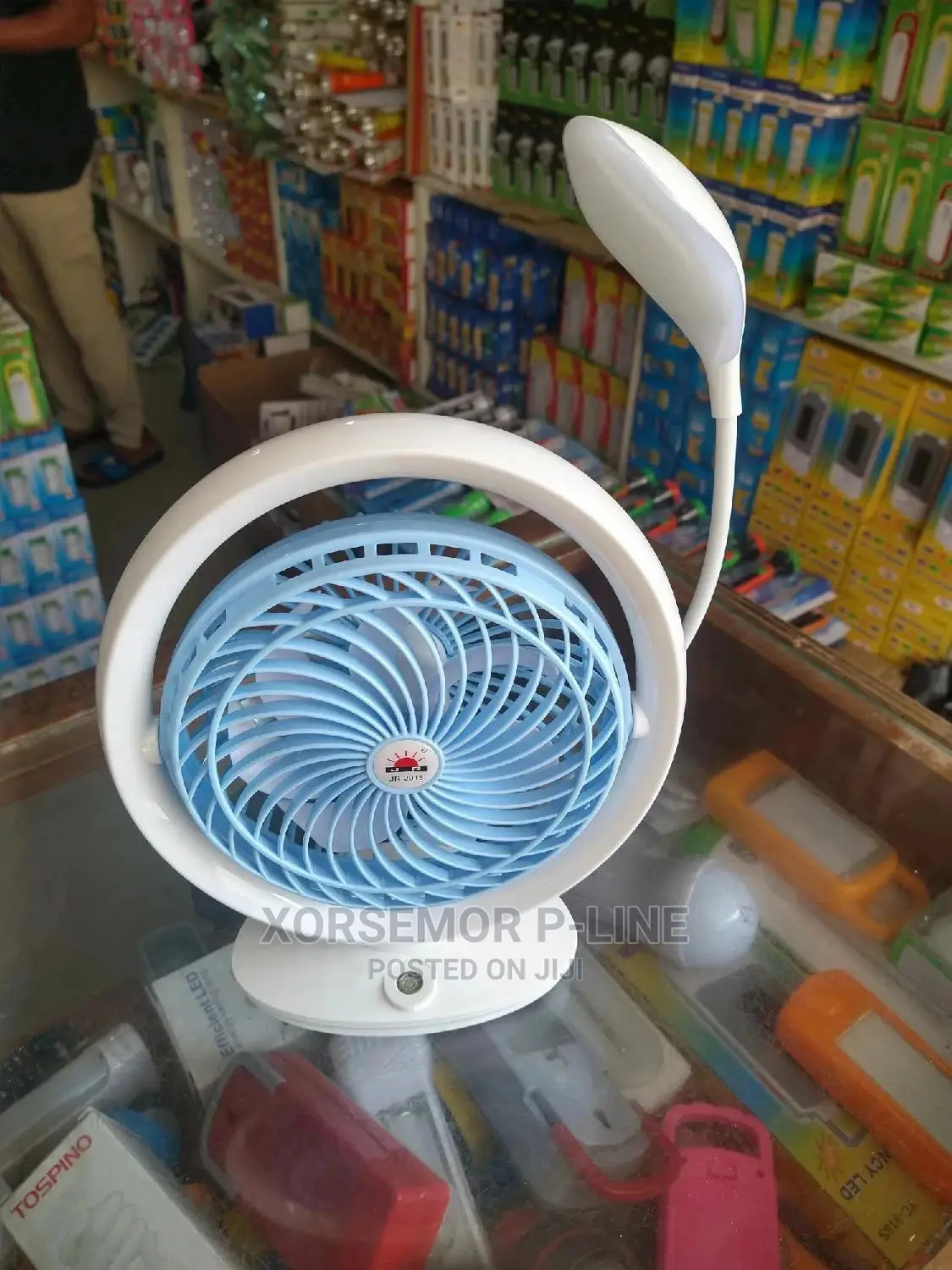 Rechargeable Electric Fan With Led Light