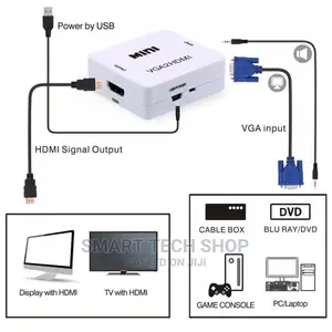 1080P MINI VGA to HDMI Converter With Audio Video Projector