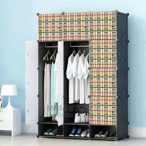 12 Cubes Plastic Wardrobe With Shoe Rack