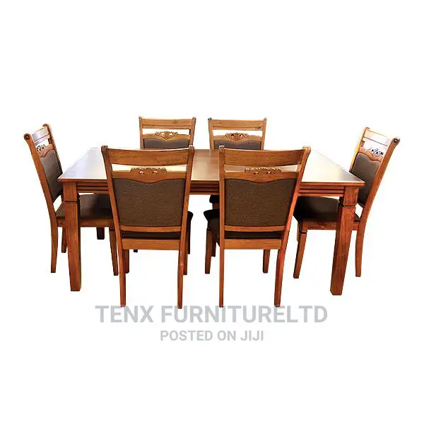 Dining Set 1+6 Seat Wooden Top Wooden Legs