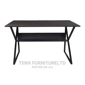 Office Desk Wooden/Metal Dark Brown