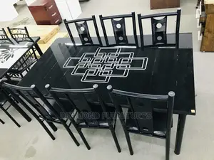 Dining Table With Six Chairs ( Glass )