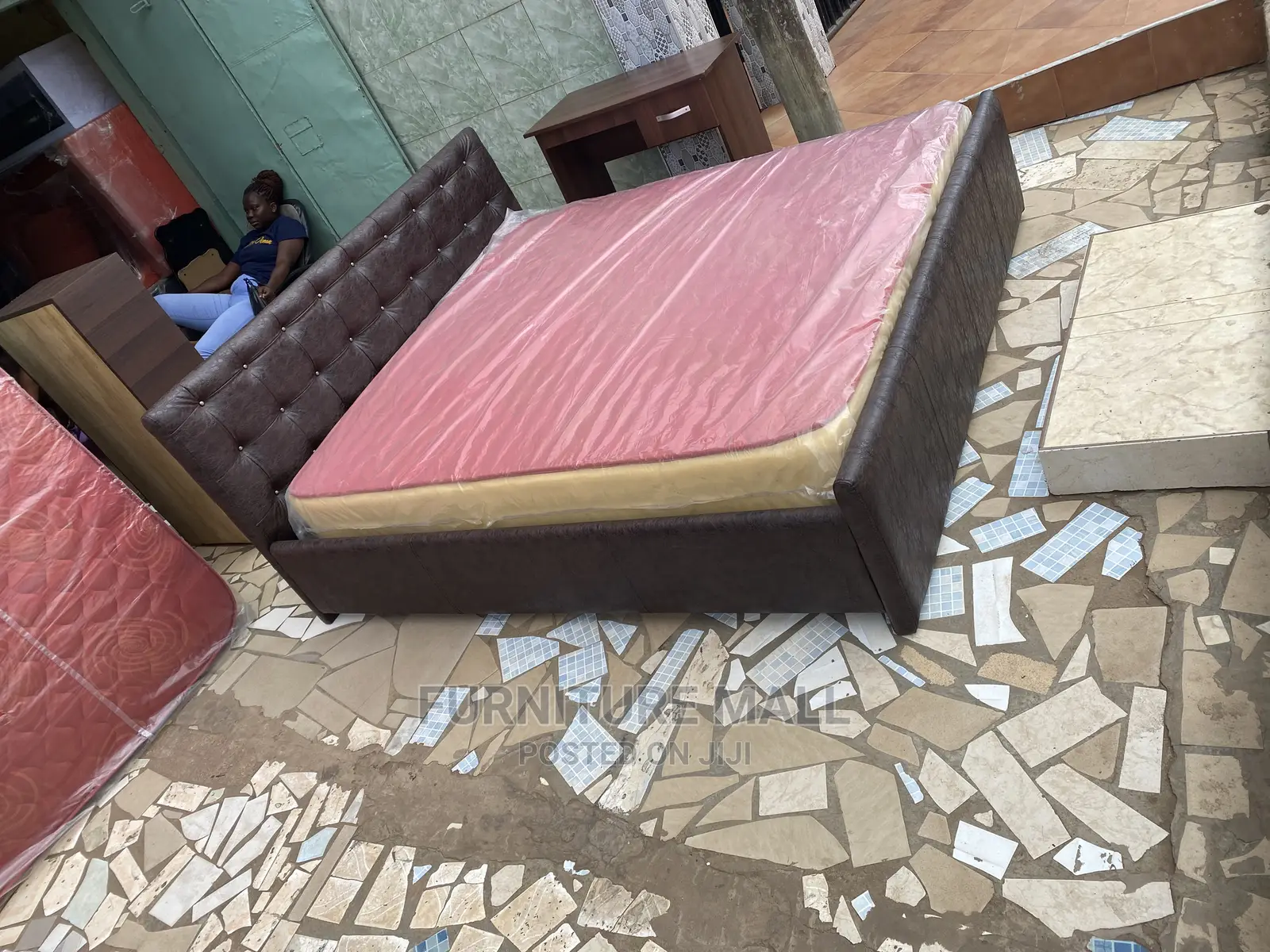 Quality Queen Size Bed With Mattresses . Free Delivery