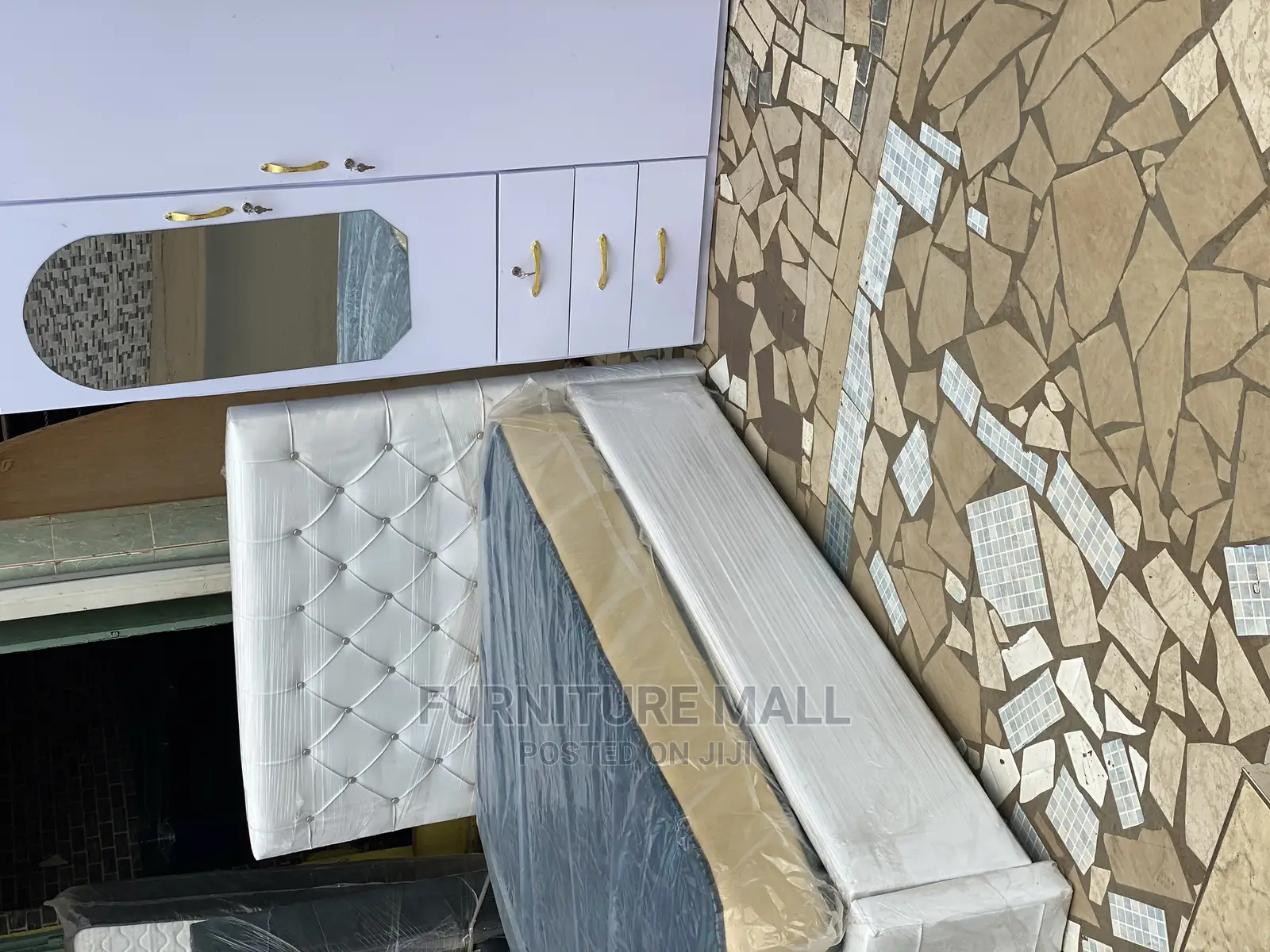 Double Bed With Mattress Wardrobe . Free Delivery