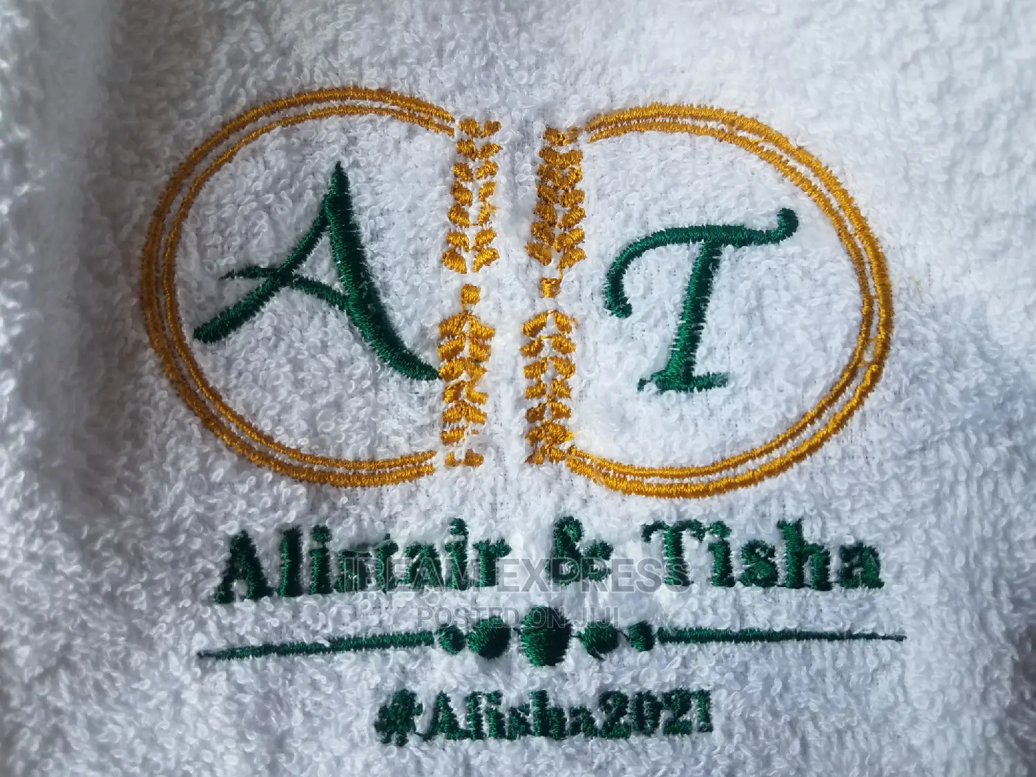 Face Towel Embroidery (Weddings)