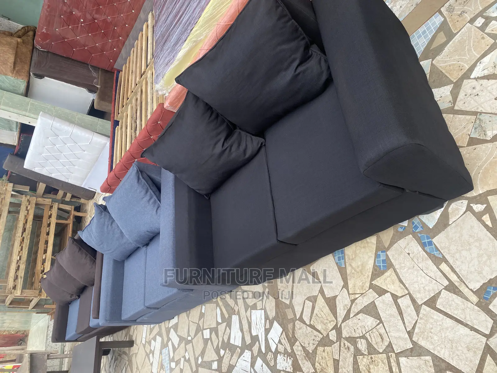 Black 2in1 Sofa . Free Delivery