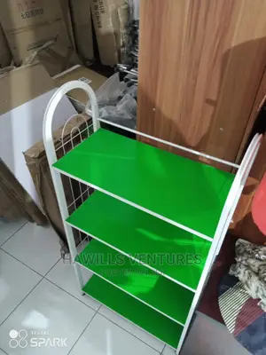 Green Metal Shoe Rack