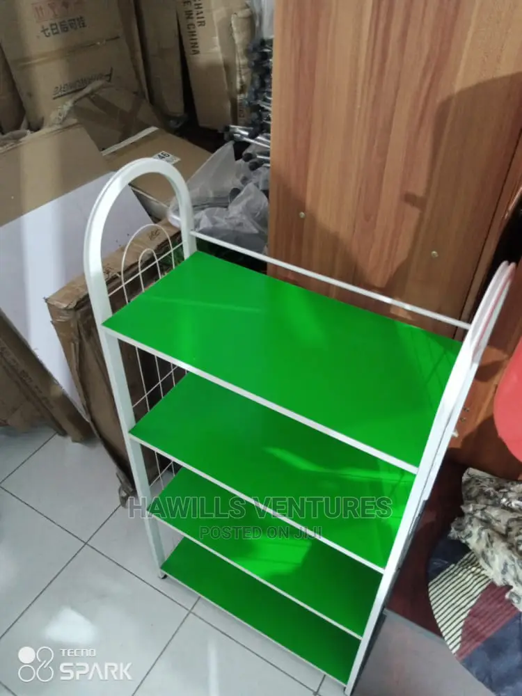 Green Metal Shoe Rack