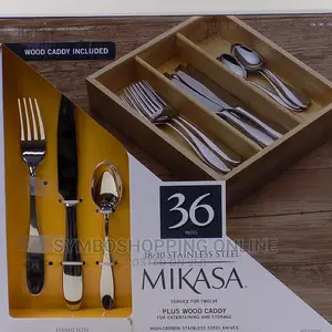 Mikasa Hamilton 36pieces 18/10 Stainless Steel + Wood Caddy